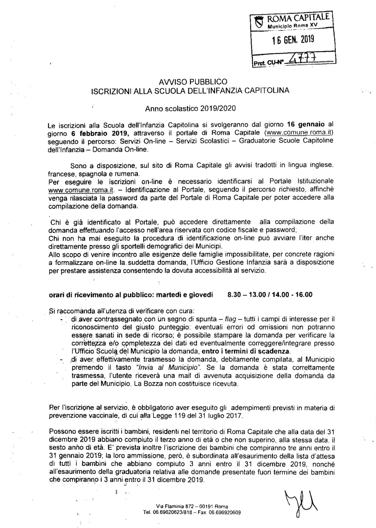 Iscrizioni alla Scuola dell'Infanzia