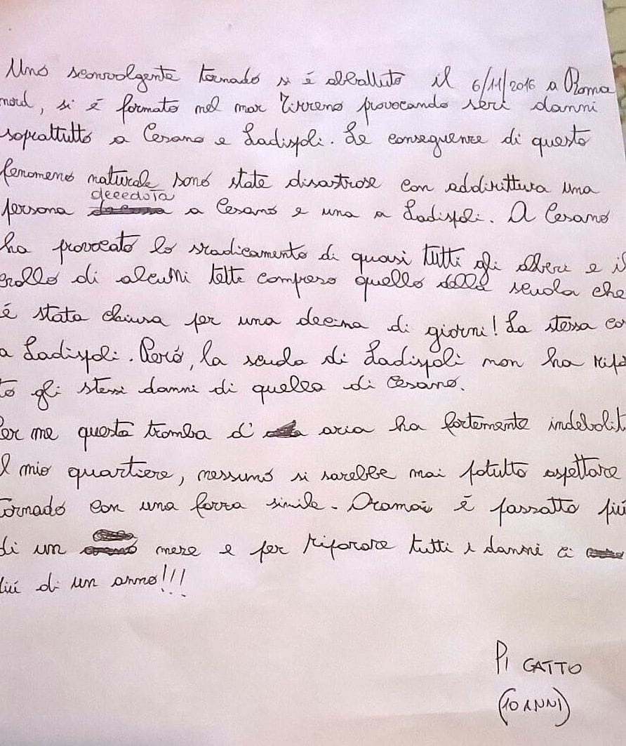 Come un bambino ha visto il tornado...