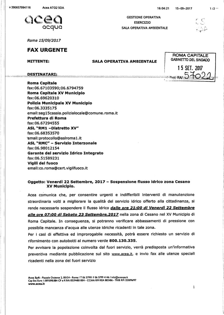 No water, no shower!