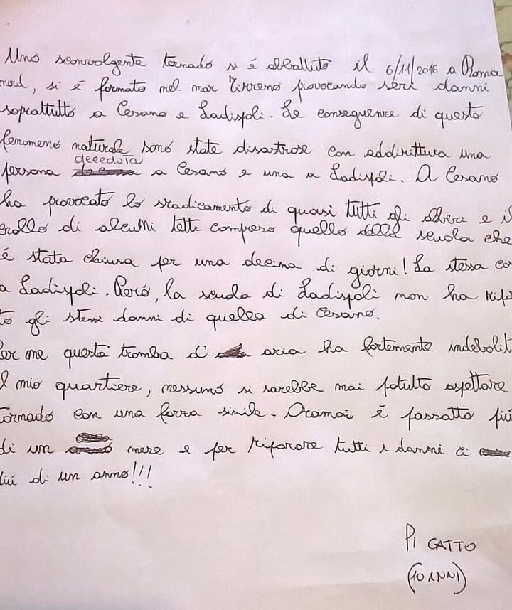 Come un bambino ha visto il tornado...