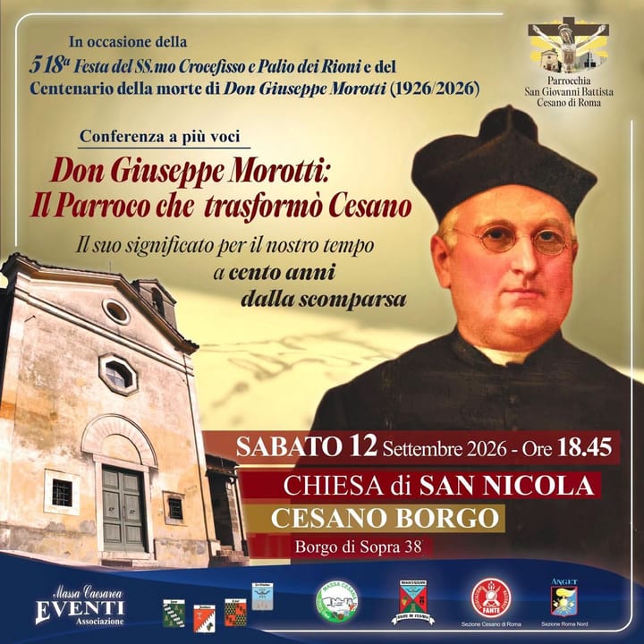 Don Morotti: la conferenza di sabato 12 settembre 2026
